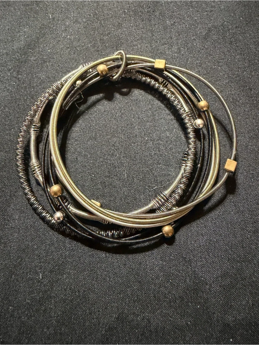 Mixed-Metal, Stretch Black Bangle Bracelet Set - Women Jewelry